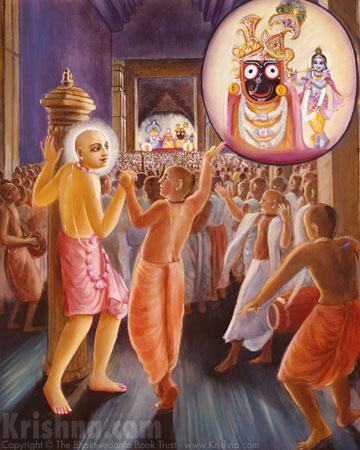Lord Chaitanya at the Puri temple