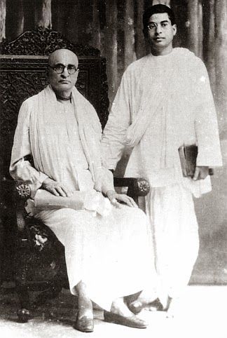 Srila Prabhupada with his spiritual master